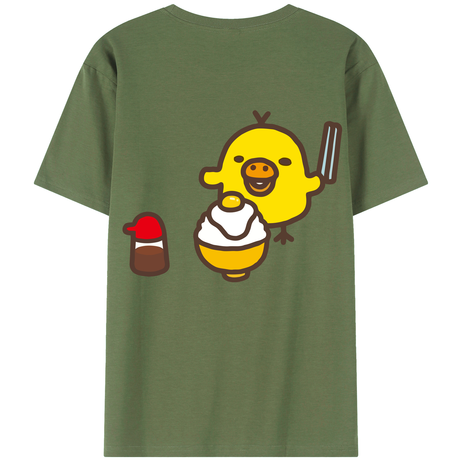 （画像用） リラックマ リラックマ キイロイトリ Rilakkuma Korilakkuma Kiiroitori 綿100％ メンズ半袖Tシャツ（バックプリント） 通気性